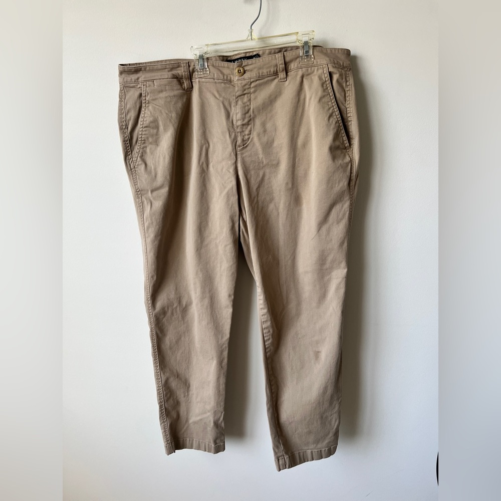 Lauren Ralph Lauren Women’s Plus Size Chino Pants Khaki Size 16W Ankle Crop